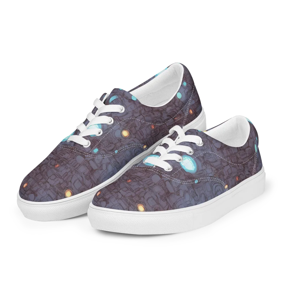 Violet Circuitry on Men's Lace-Up Canvas Shoes — Left Front
