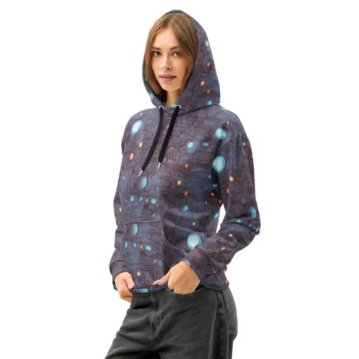 Violet Circuitry on a Cotton Hoodie