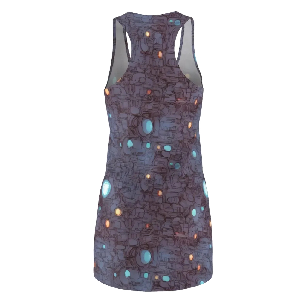 Violet Circuitry on Racerback Dress — Back