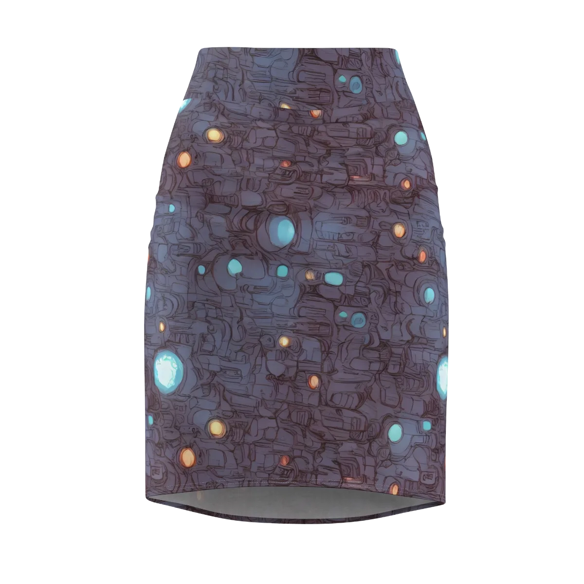 Violet Circuitry on Pencil Skirt — Front