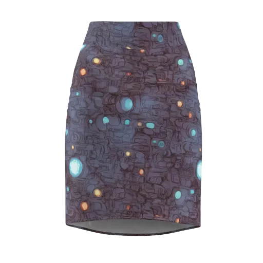 Violet Circuitry on a Pencil Skirt
