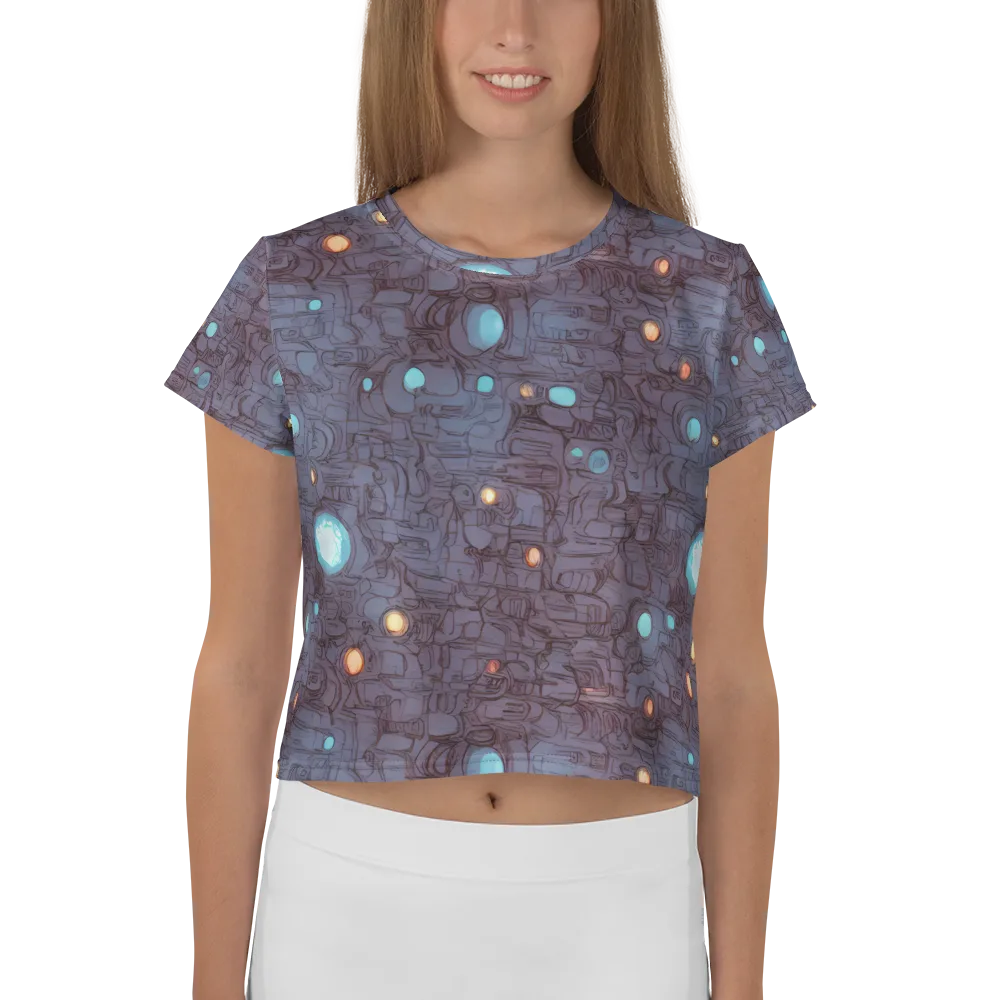 Violet Circuitry on Crop Tee — Front