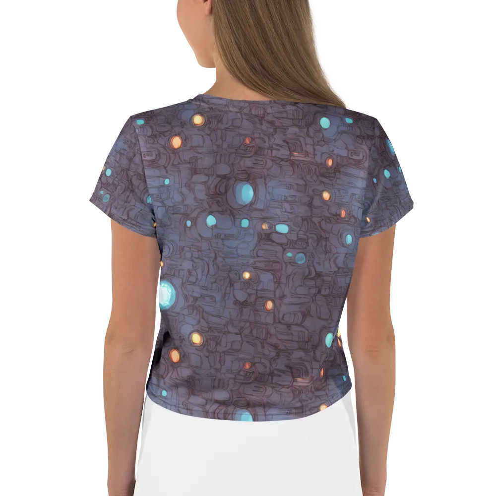 Violet Circuitry on Crop Tee — Back