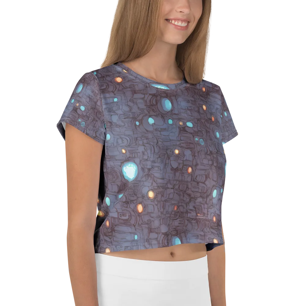 Violet Circuitry on Crop Tee — Right
