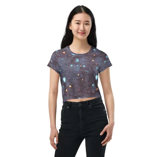 Violet Circuitry on a Crop Tee