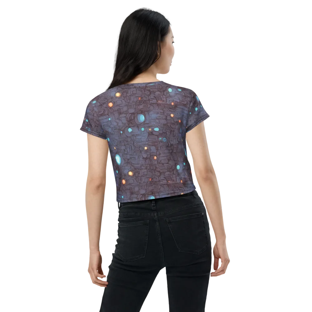 Violet Circuitry on Crop Tee — Back