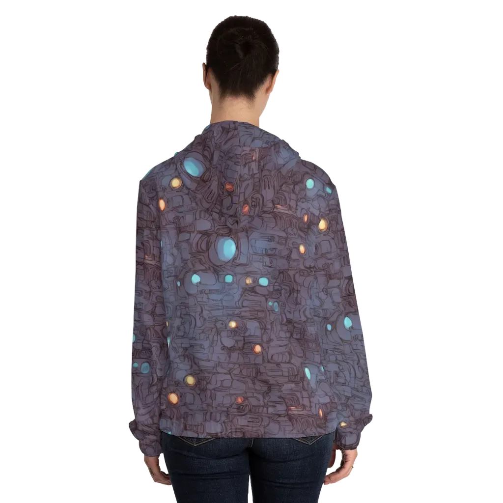 Violet Circuitry on Women's Full-Zip Hoodie — Back On Person