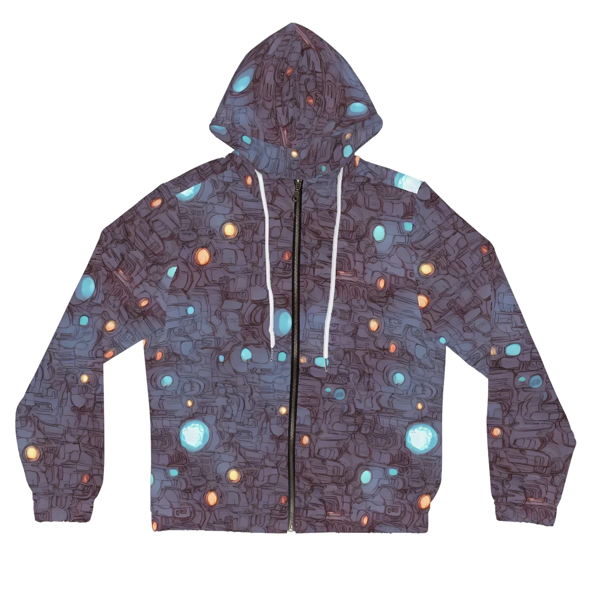 Violet Circuitry on Women's Full-Zip Hoodie — Front
