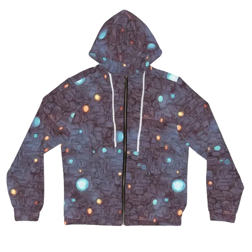 Violet Circuitry on a Women's Full-Zip Hoodie