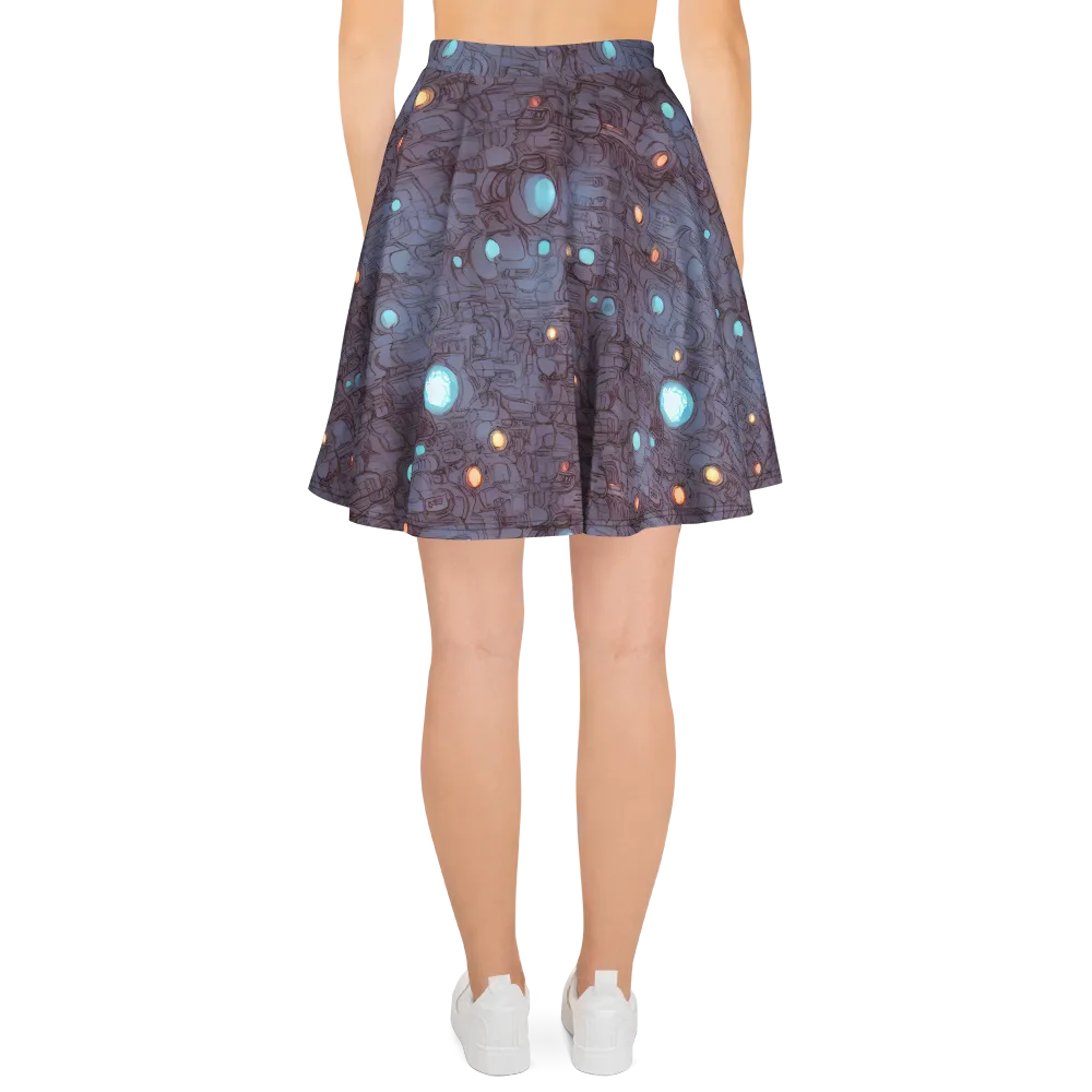 Violet Circuitry on Skater Skirt — Back