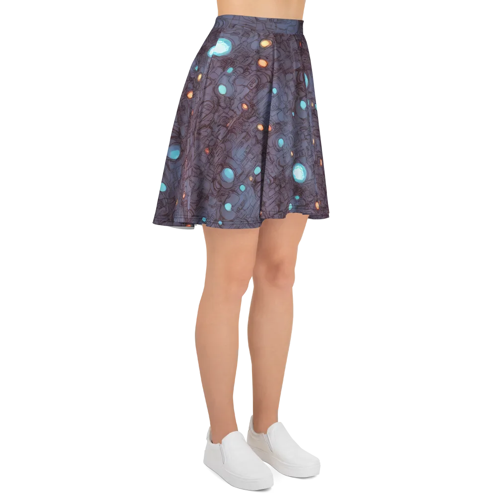 Violet Circuitry on Skater Skirt — Right