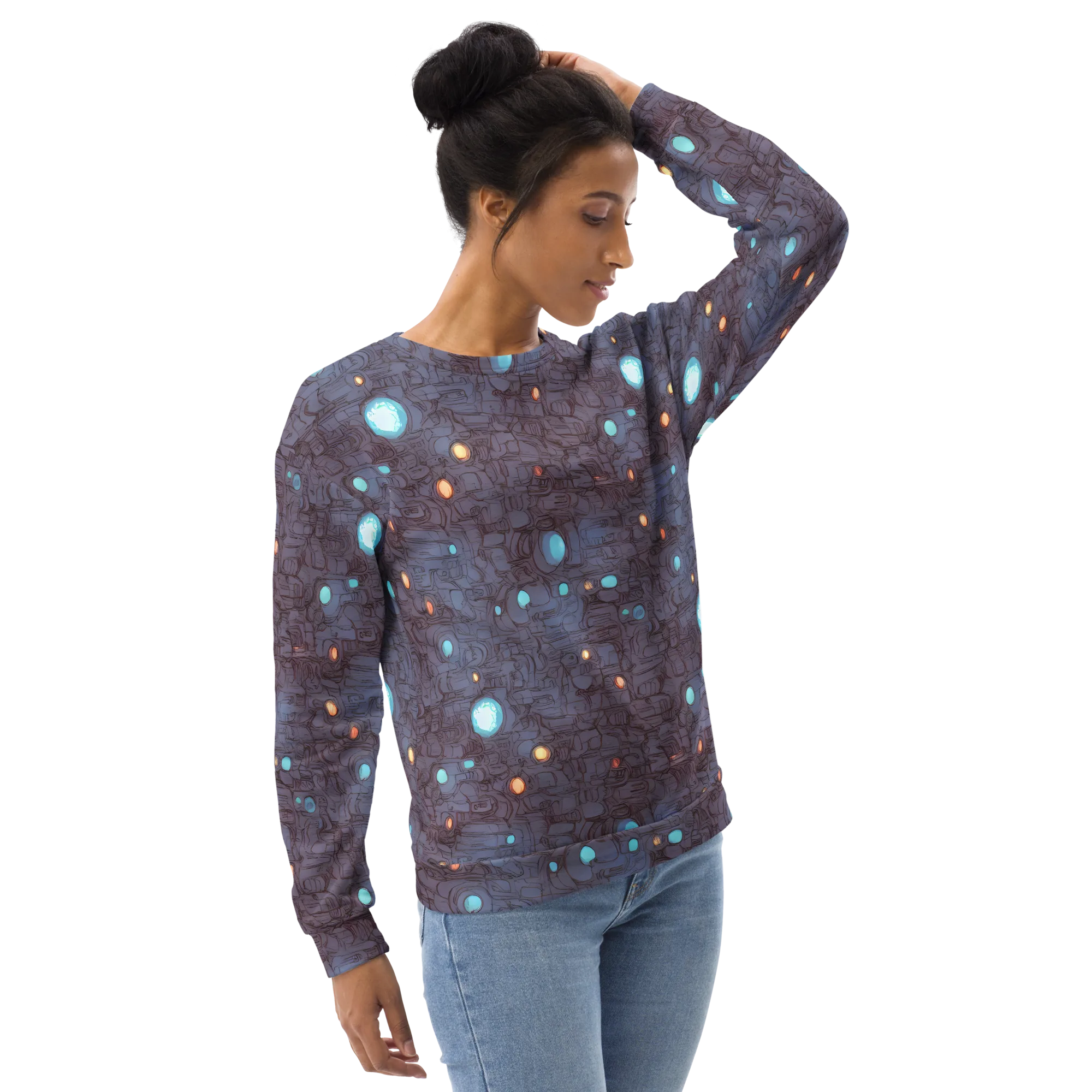 Violet Circuitry on Sweatshirt — Right Front