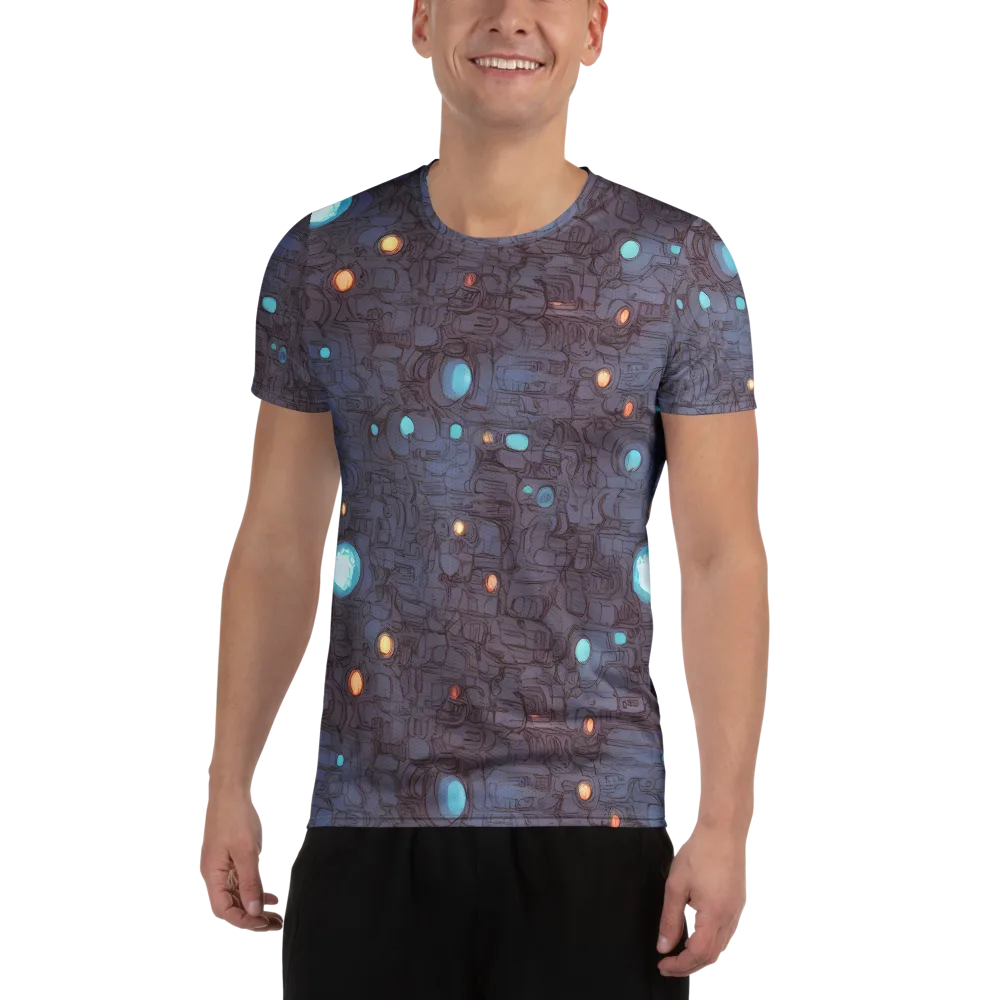 Violet Circuitry on Men's Athletic T-Shirt — Front