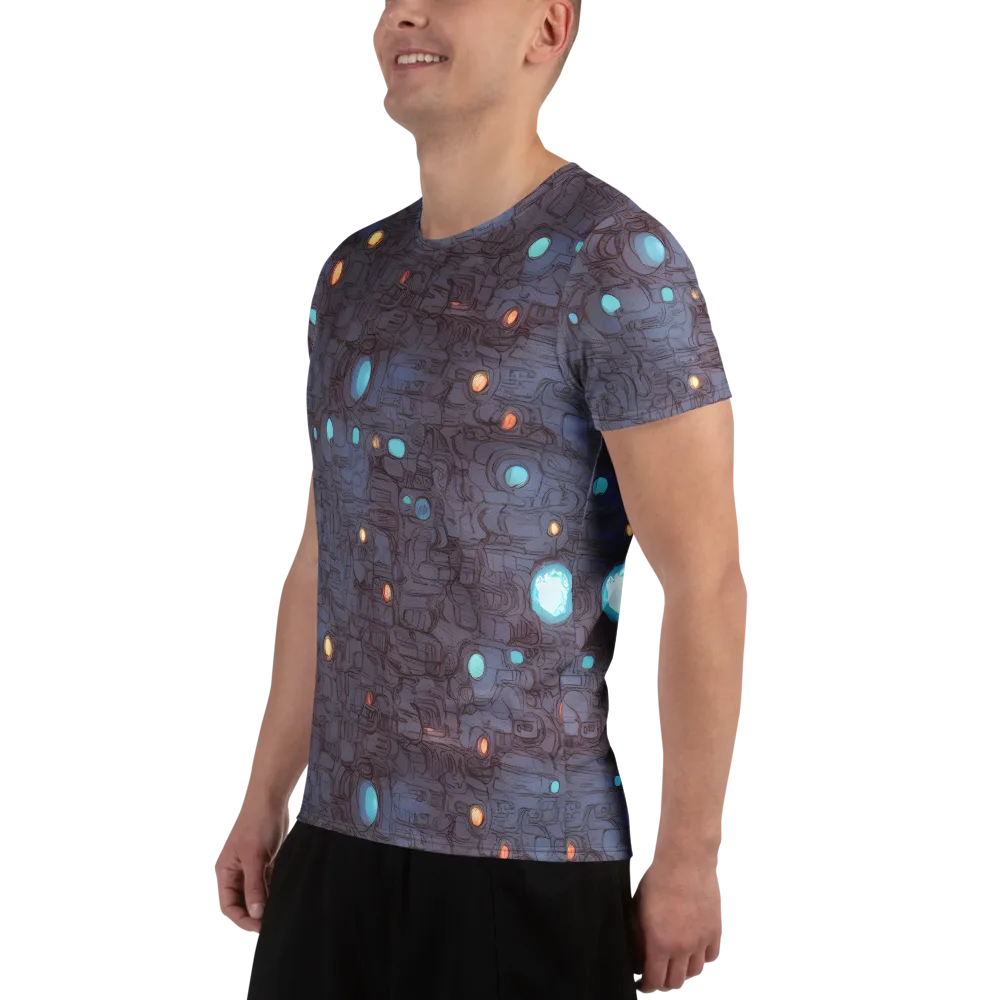 Violet Circuitry on Men's Athletic T-Shirt — Left