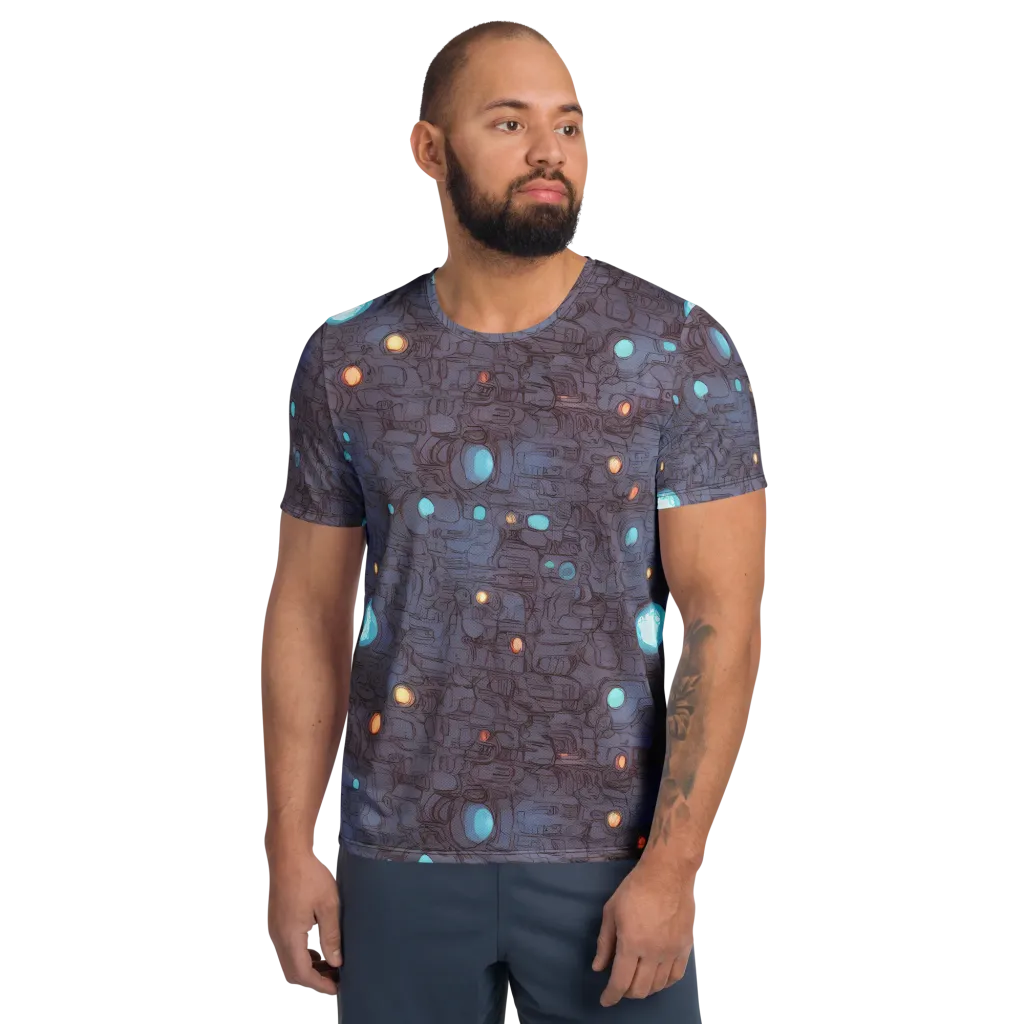 Violet Circuitry on Men's Athletic T-Shirt — Front