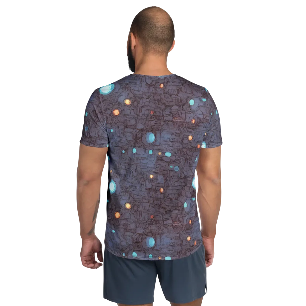 Violet Circuitry on Men's Athletic T-Shirt — Back