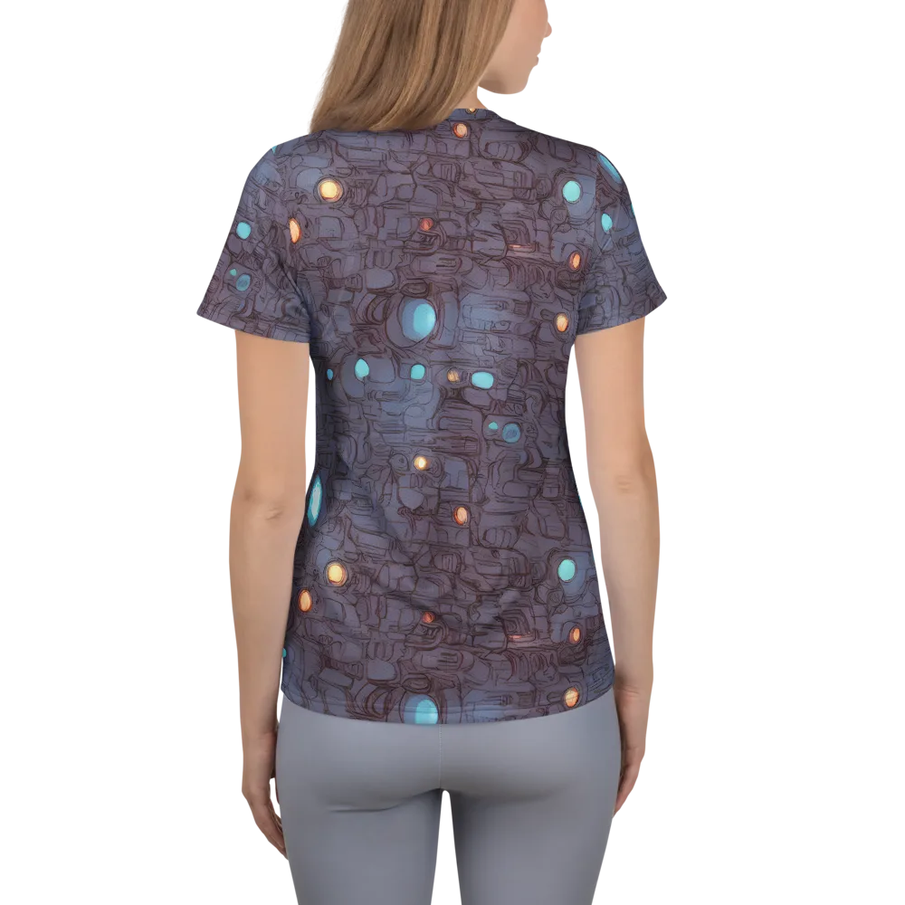 Violet Circuitry on Women's Athletic T-Shirt — Back
