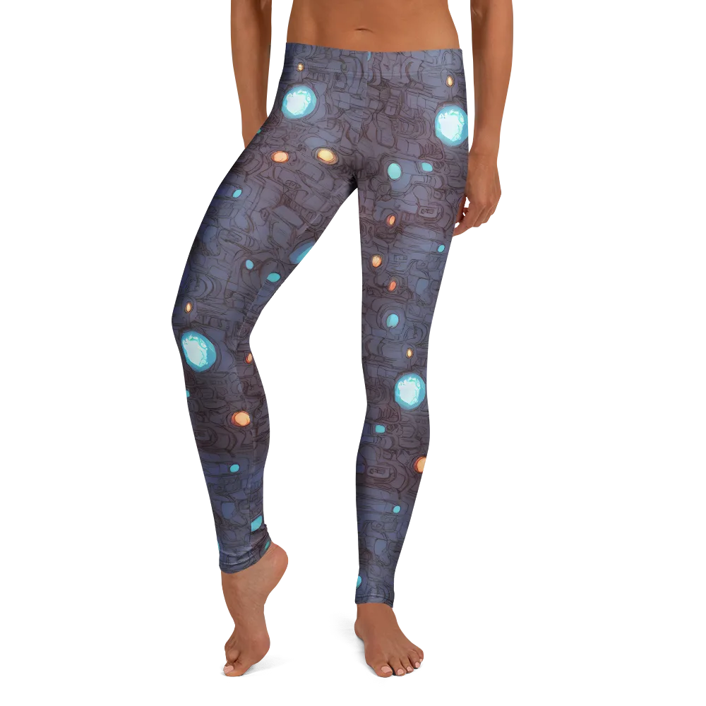 Violet Circuitry on Leggings — Front