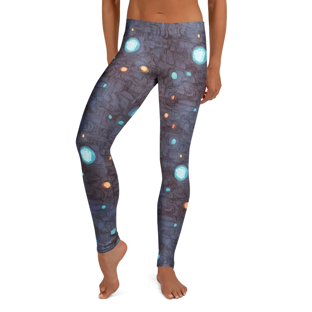 Violet Circuitry on Leggings — Front