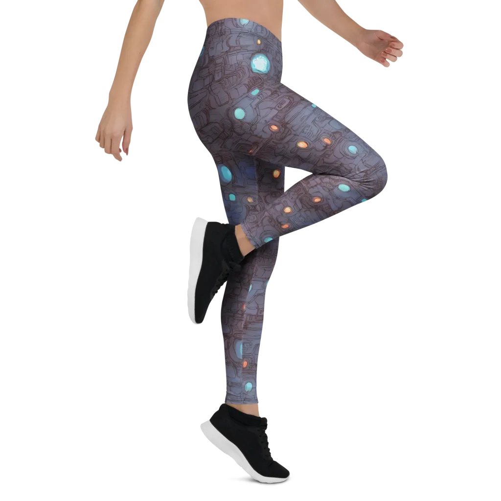 Violet Circuitry on Leggings — Right