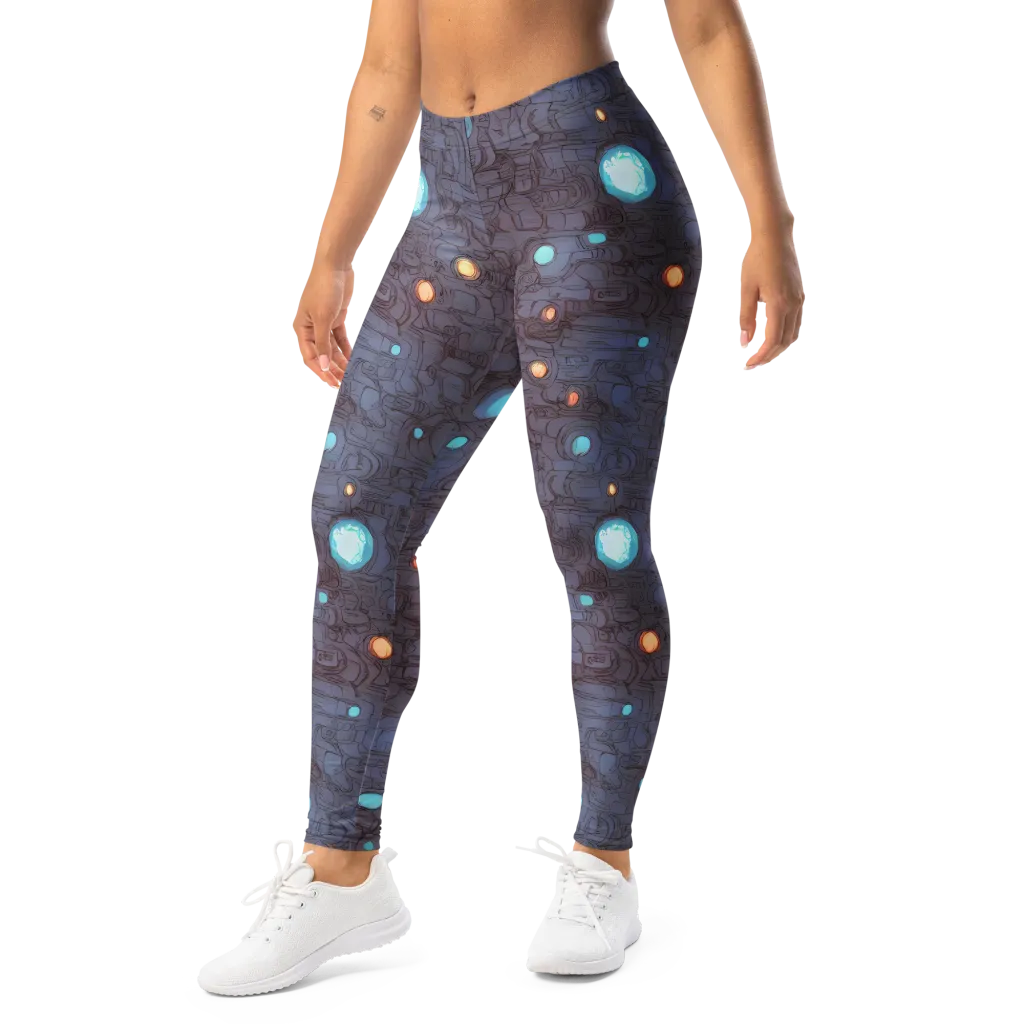 Violet Circuitry on Leggings — Left Front