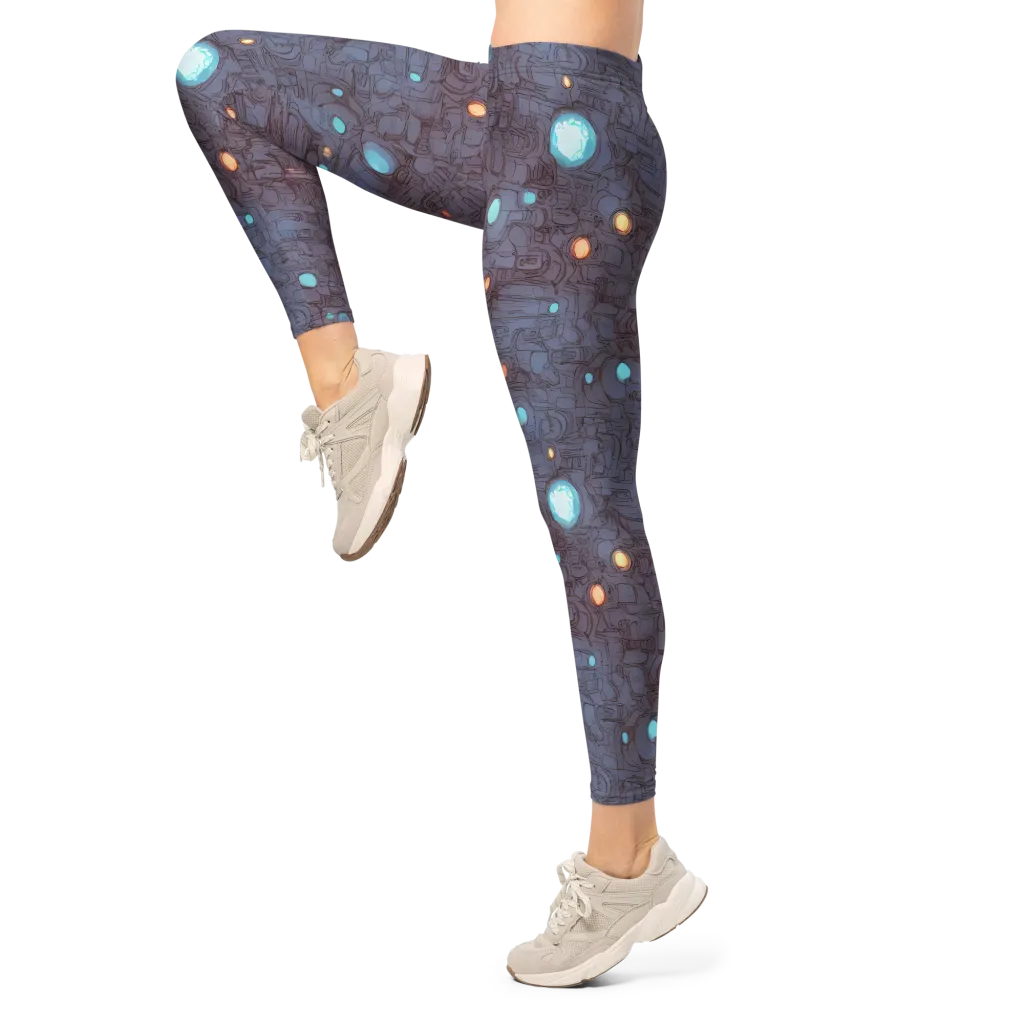 Violet Circuitry on Leggings — Left