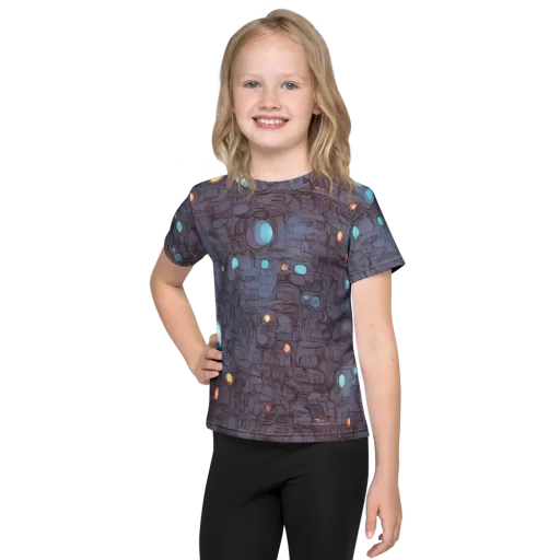 Violet Circuitry on a Kids Crew Neck T-Shirt