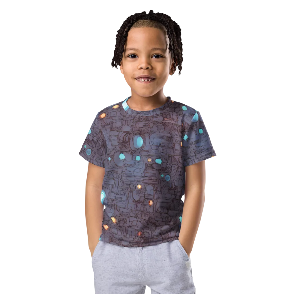 Violet Circuitry on Kids Crew Neck T-Shirt — Front