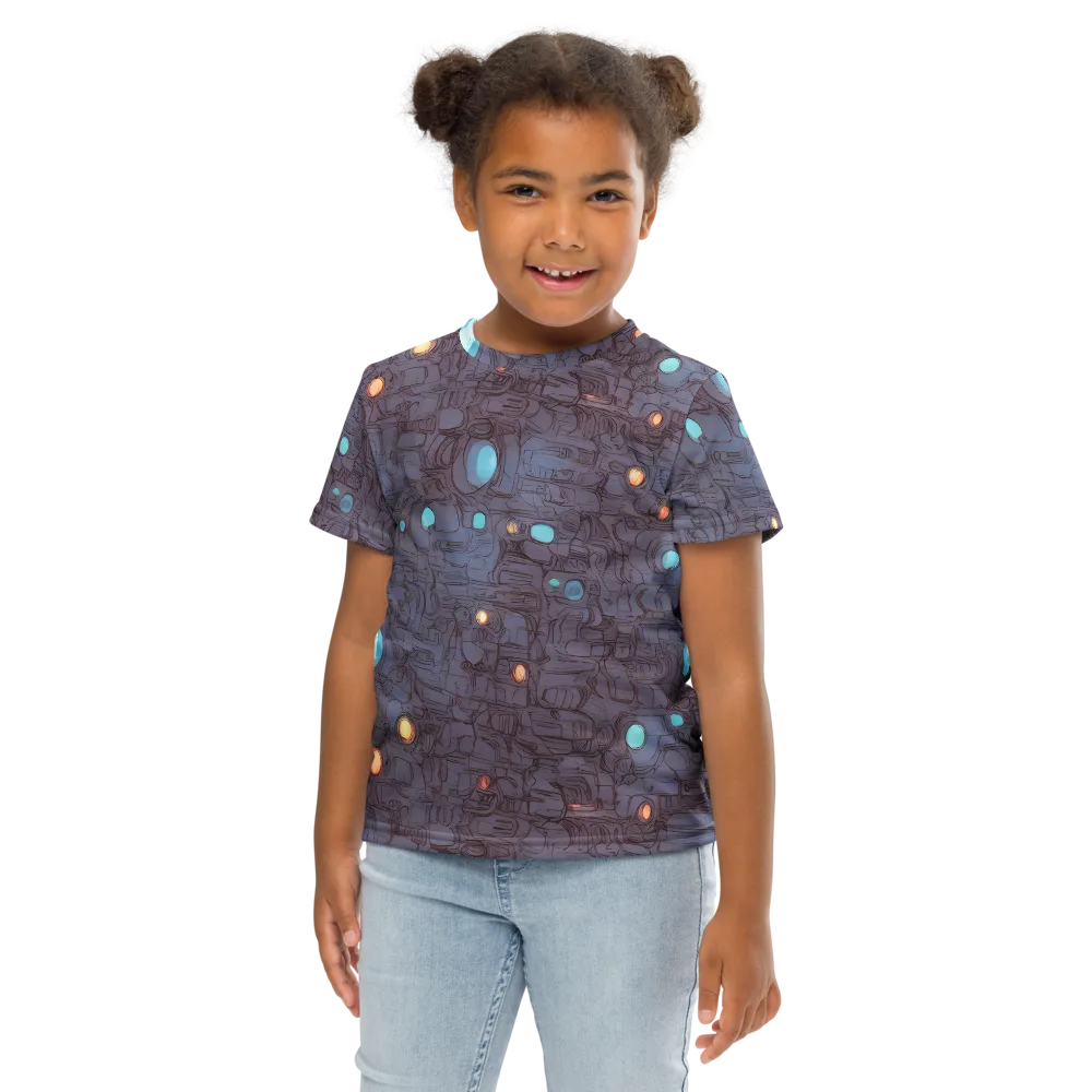 Violet Circuitry on Kids Crew Neck T-Shirt — Front