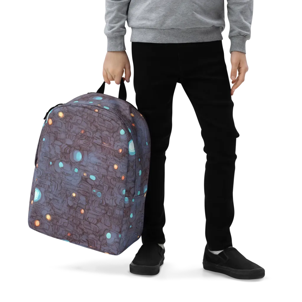 Violet Circuitry on Minimalist Backpack — Zoomed-in
