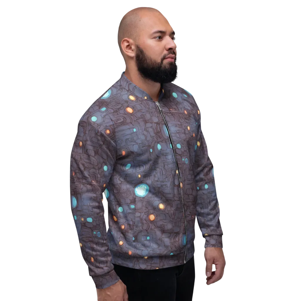 Violet Circuitry on Bomber Jacket — Right