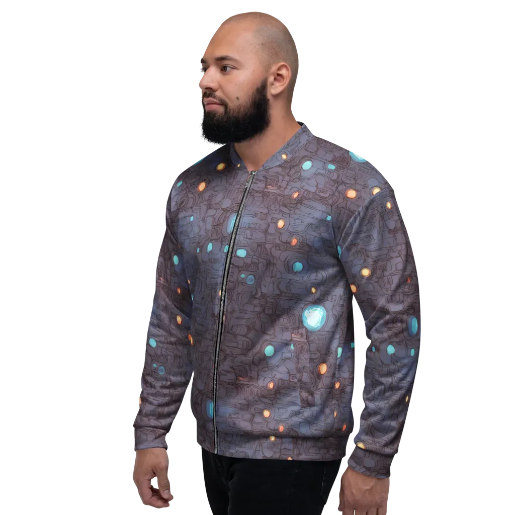 Violet Circuitry on Bomber Jacket — Left