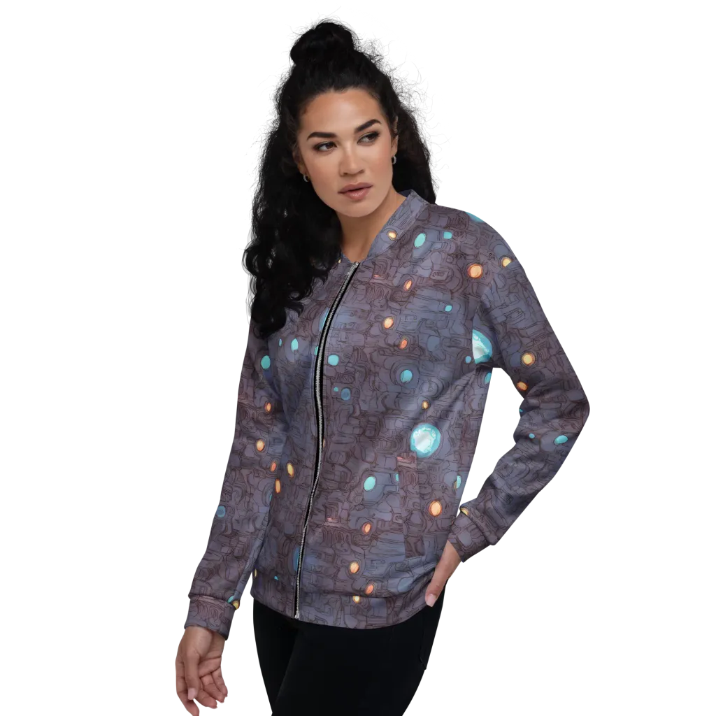Violet Circuitry on Bomber Jacket — Left