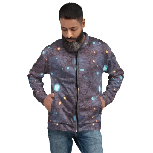 Violet Circuitry on a Bomber Jacket