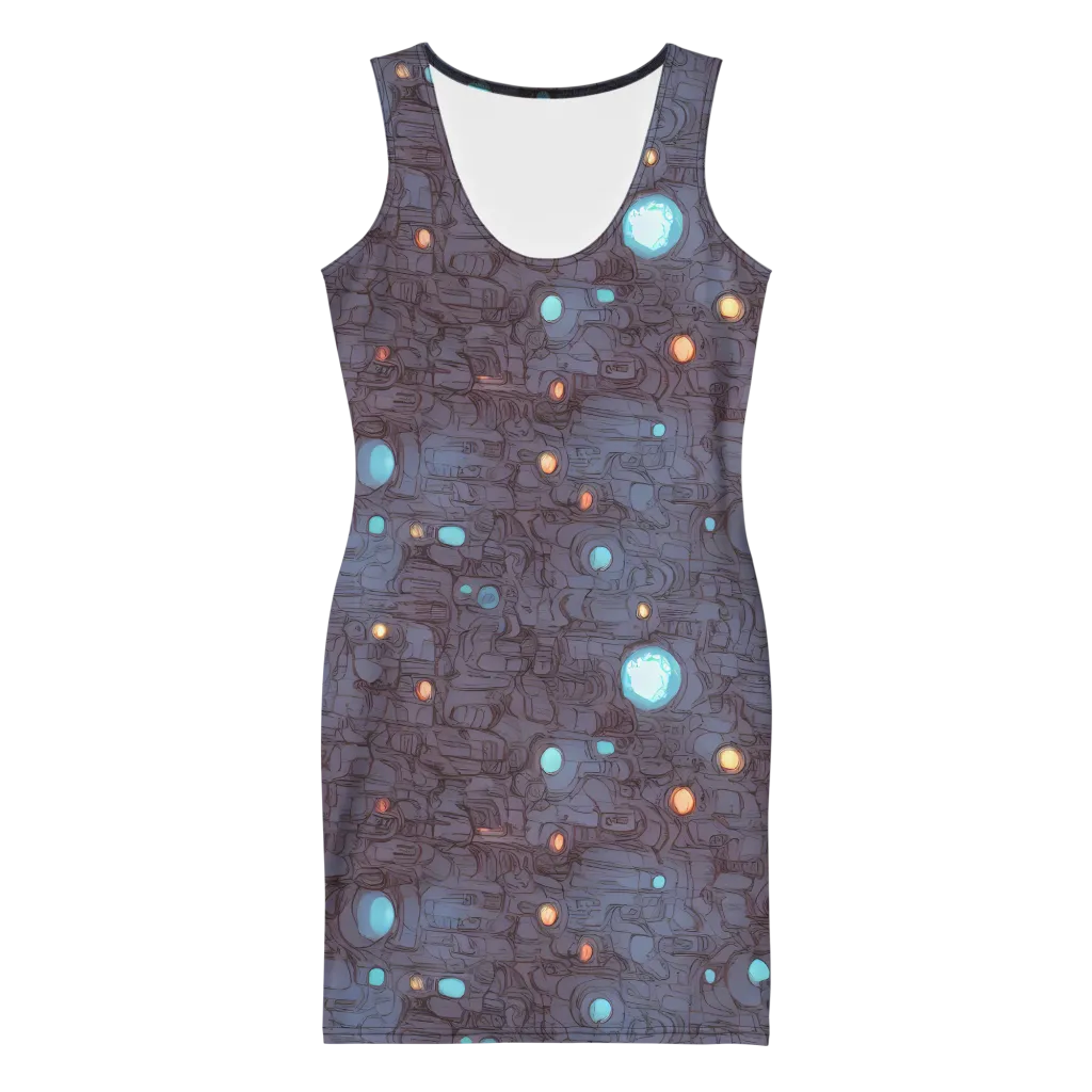 Violet Circuitry on Bodycon Dress — Front