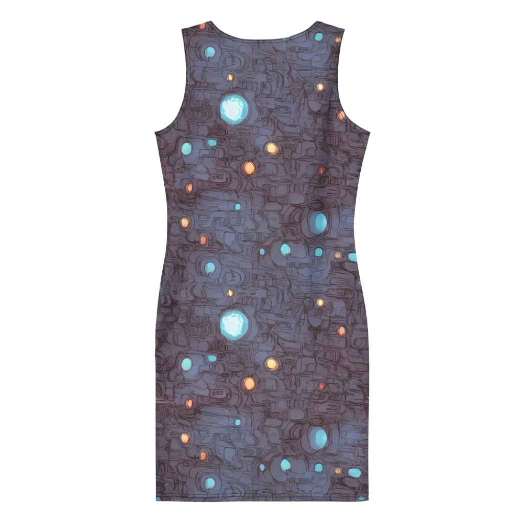 Violet Circuitry on Bodycon Dress — Back