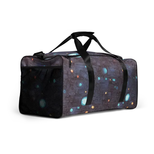 Violet Circuitry on a Duffle Bag
