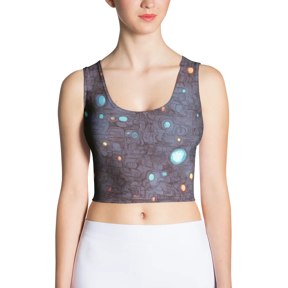 Violet Circuitry on Crop Top — Front
