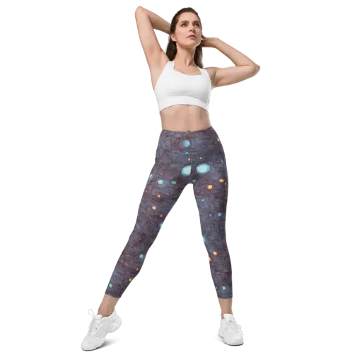 Violet Circuitry on a Leggings with Pockets