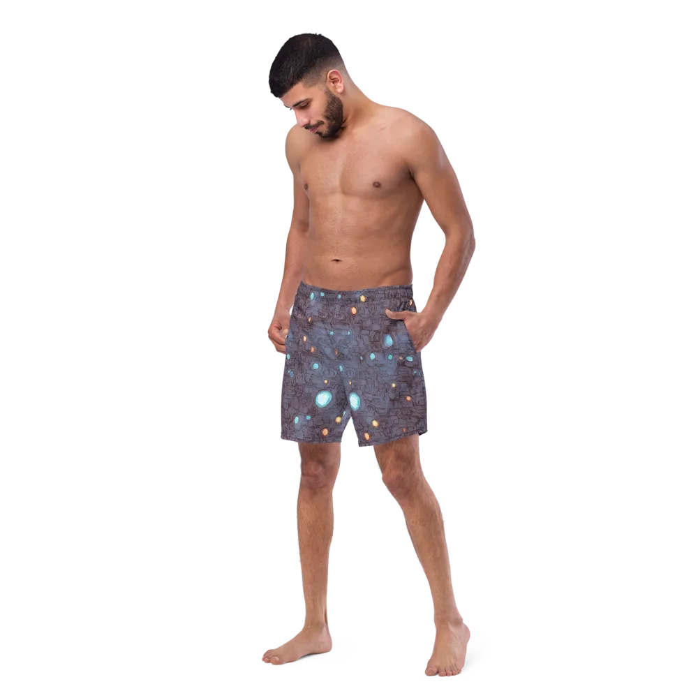 Violet Circuitry on Swim Trunks — Left Front