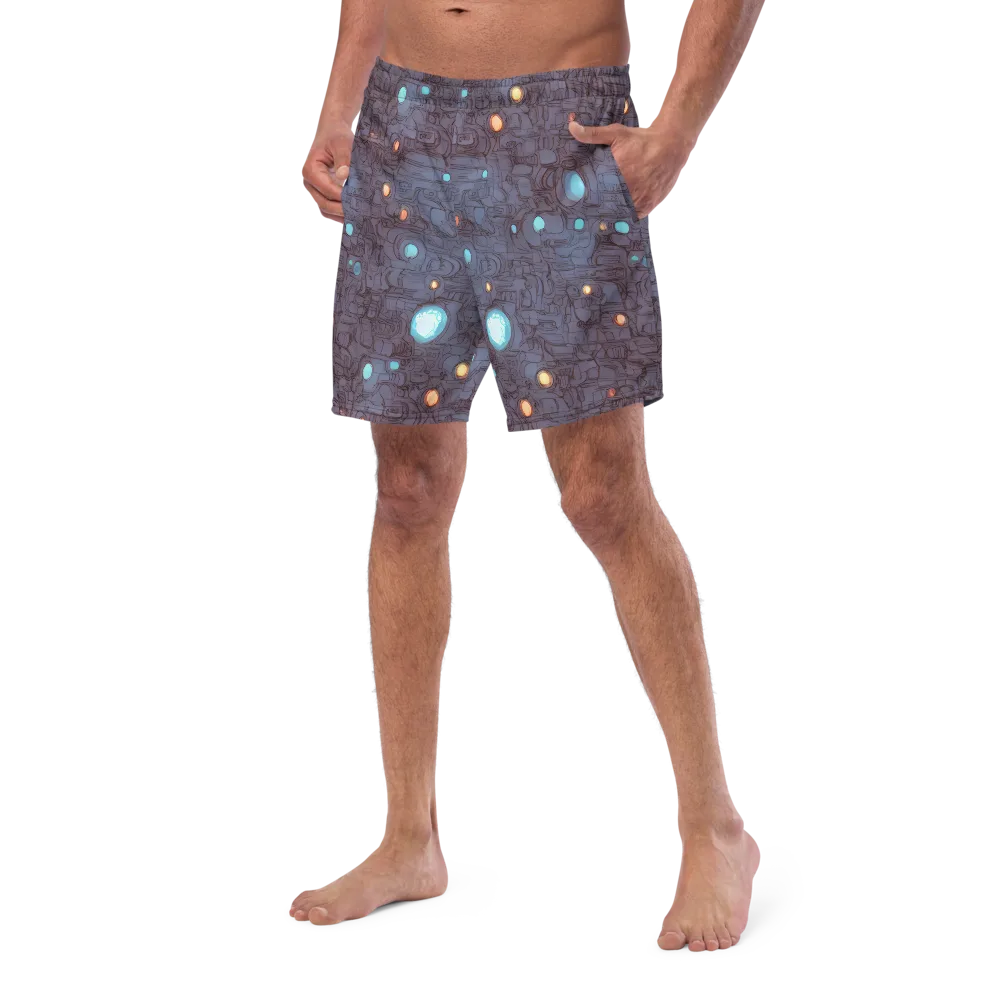 Violet Circuitry on Swim Trunks — Left Front