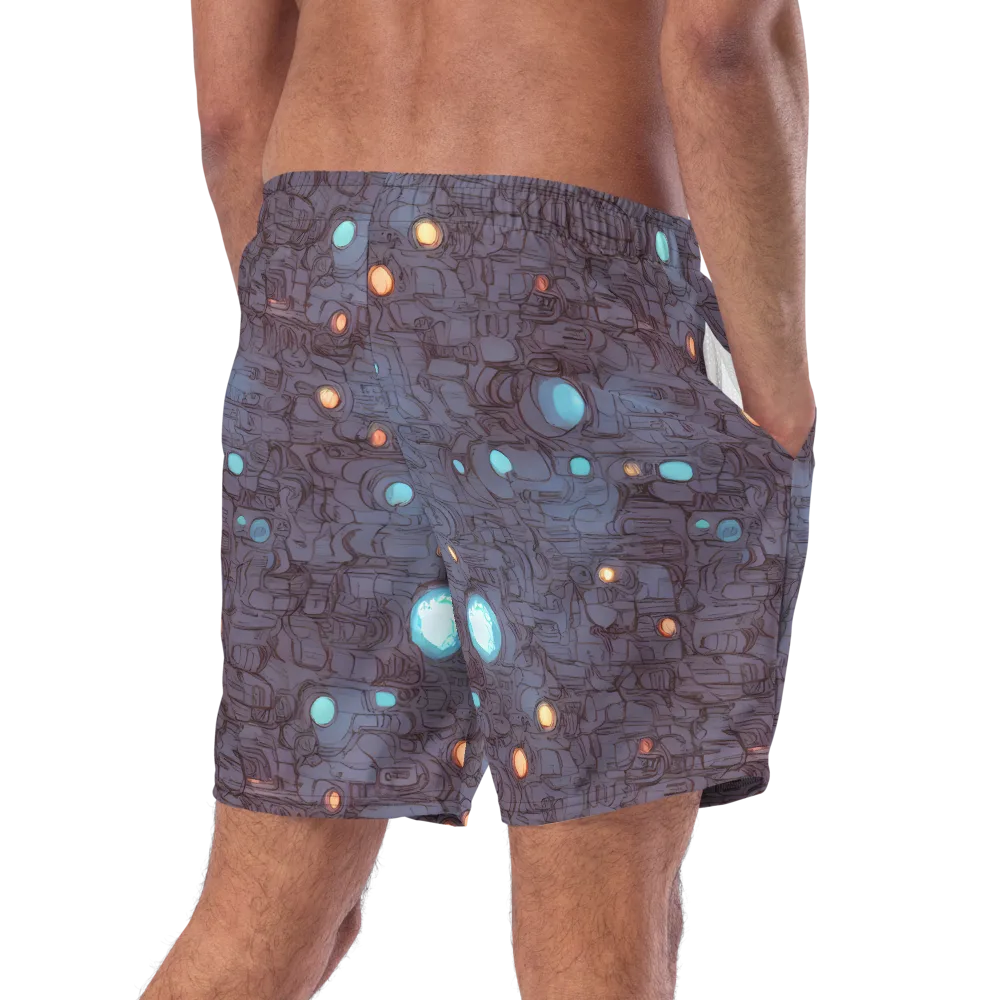 Violet Circuitry on Swim Trunks — Right Back