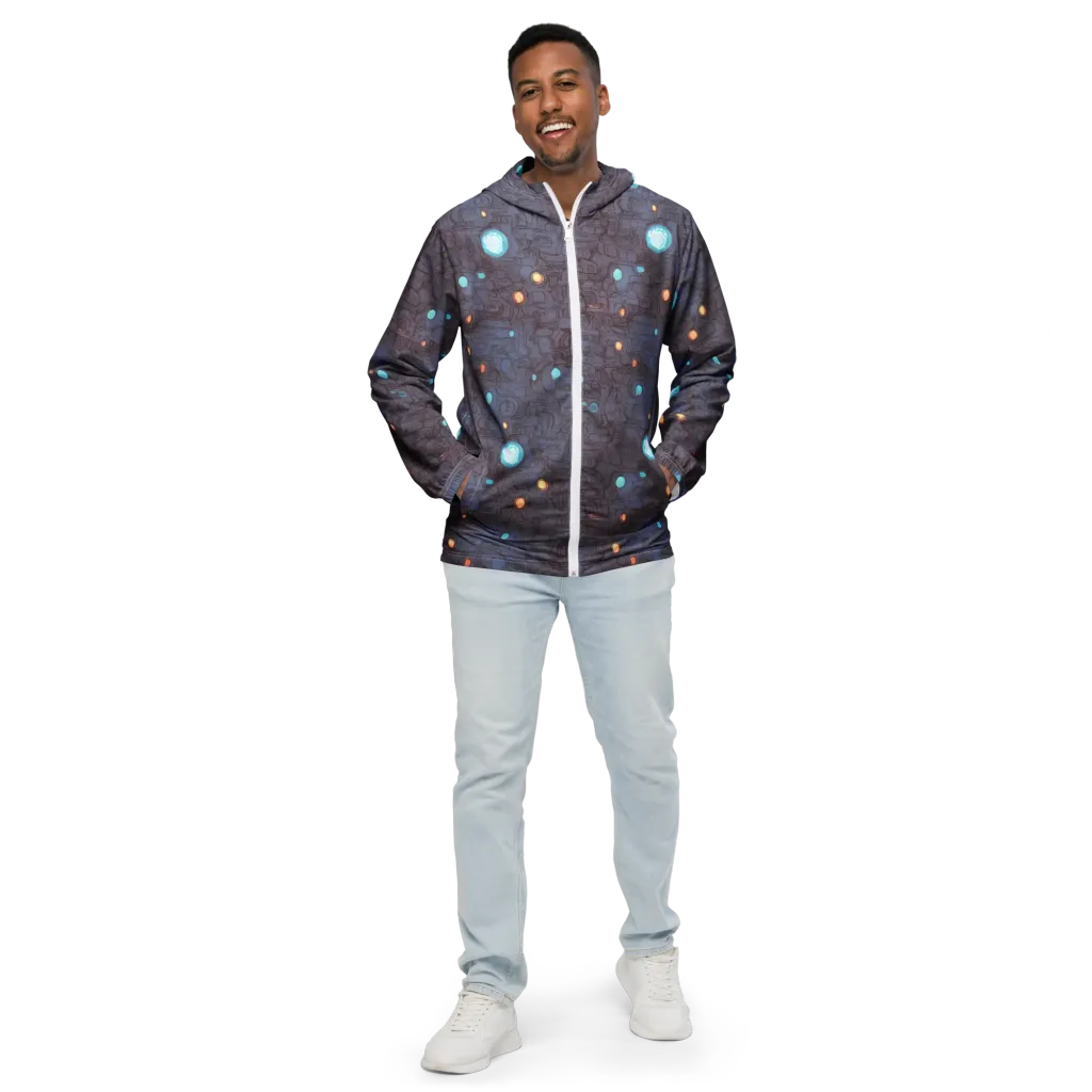 Violet Circuitry on Men's Windbreaker — Front