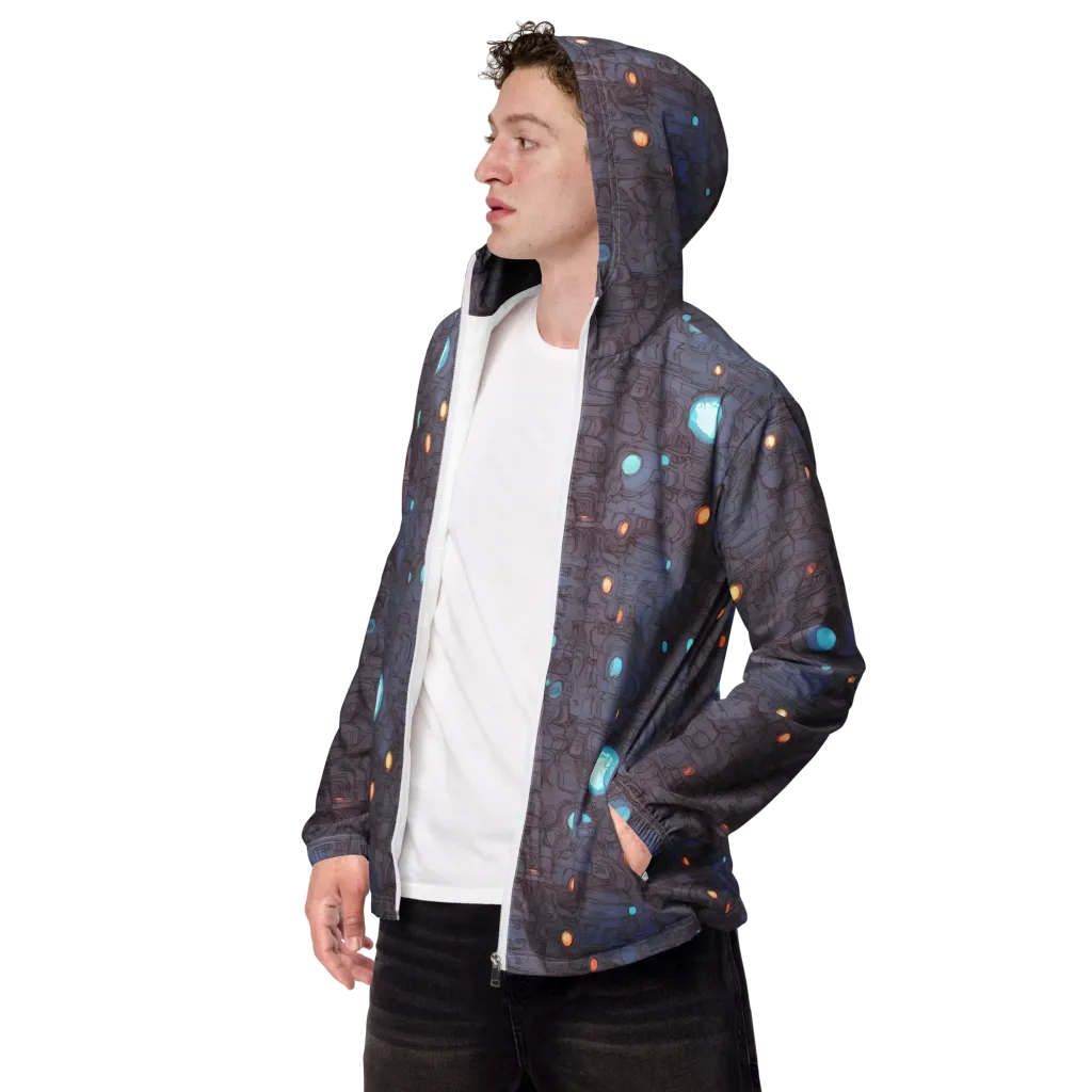 Violet Circuitry on Men's Windbreaker — Left Front