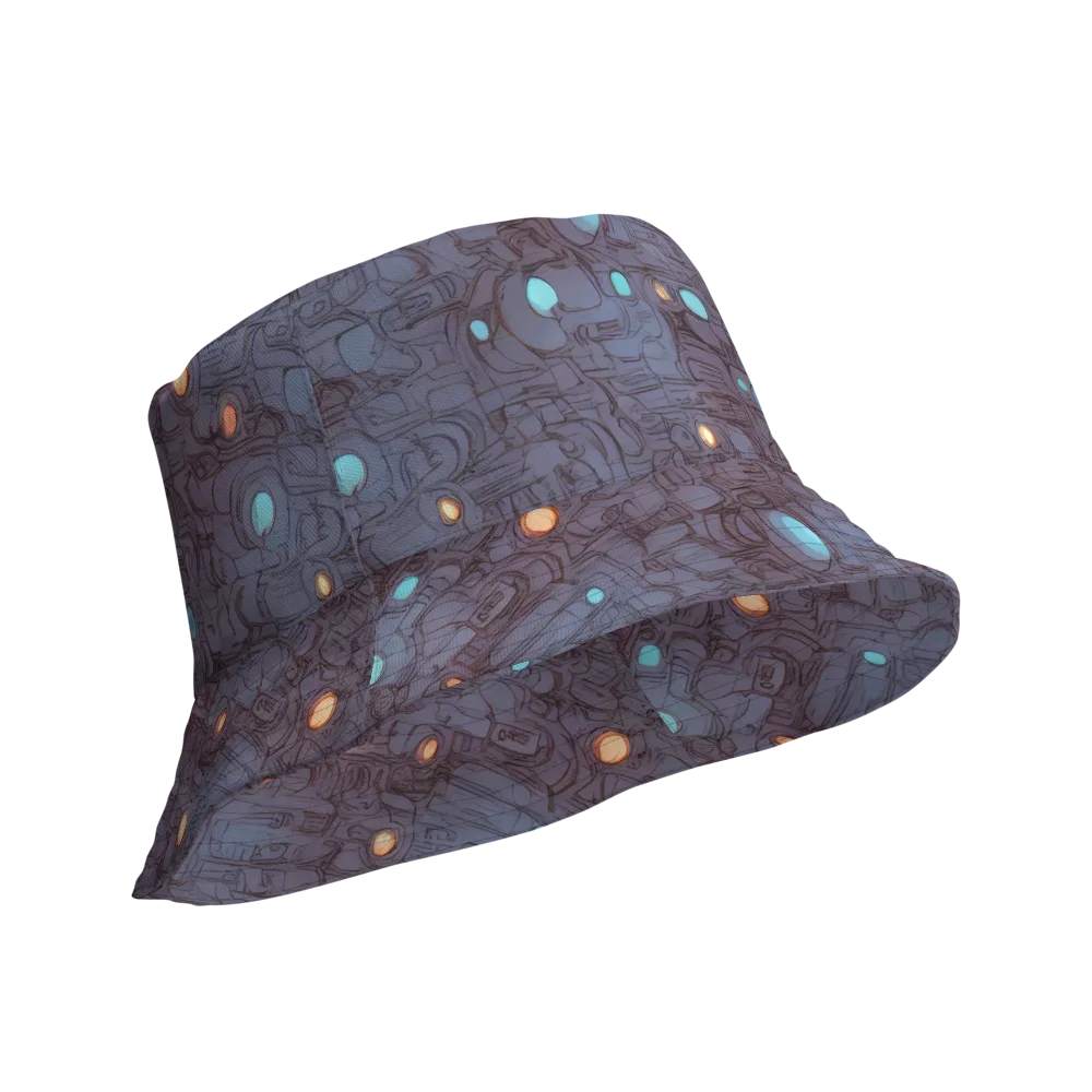 Violet Circuitry on Reversible Bucket Hat — Product details Outside
