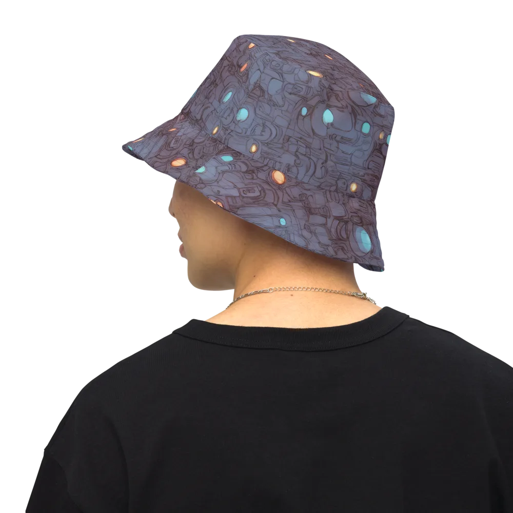 Violet Circuitry on Reversible Bucket Hat — Back Inside