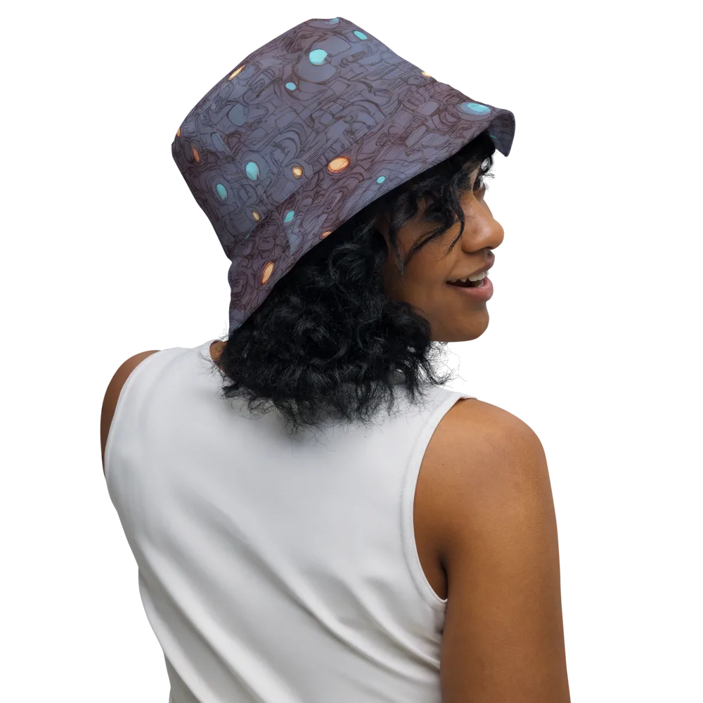 Violet Circuitry on Reversible Bucket Hat — Right Outside