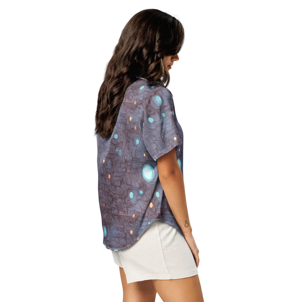 Violet Circuitry on Women's Short Sleeve Pajama Top — Right Back