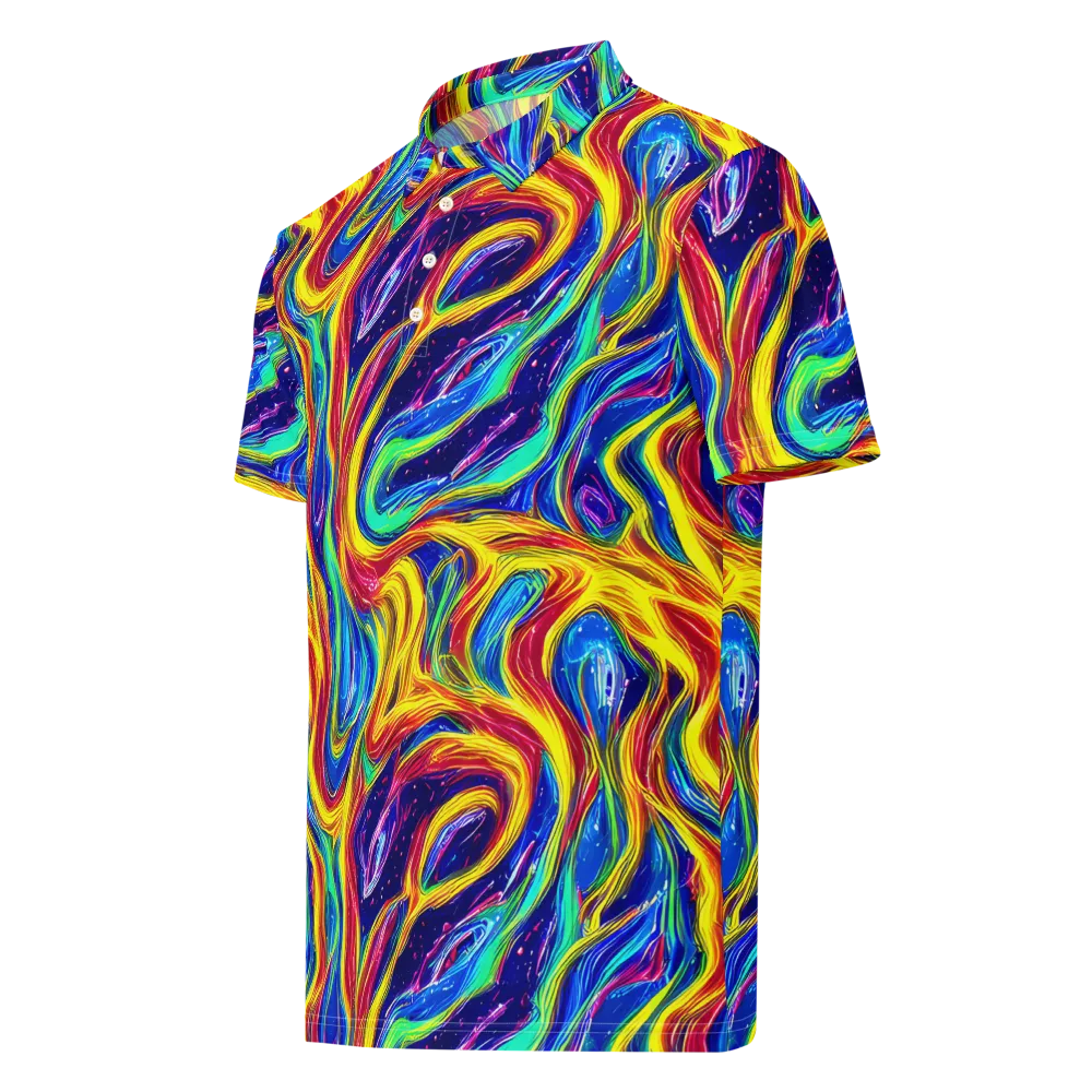 Lemon Comet Garden on Men's Slim Fit Polo Shirt — Left Front