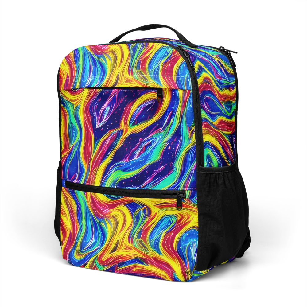 Lemon Comet Garden on Utility Backpack — Left Front